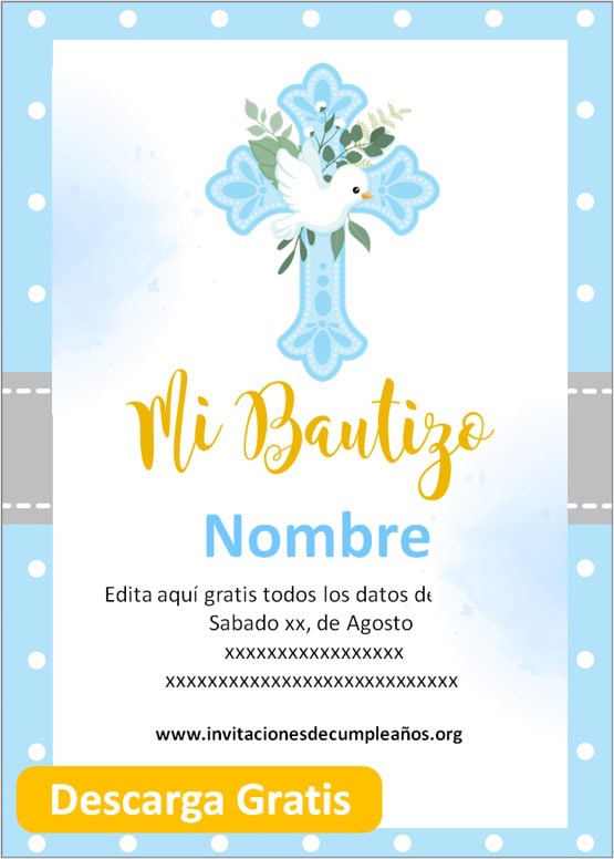 Invitaciones para Bautizos Personalizadas